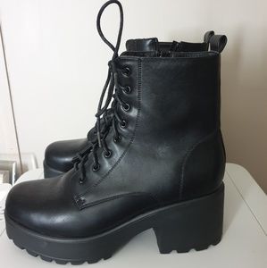 Koi black chunky platform boots